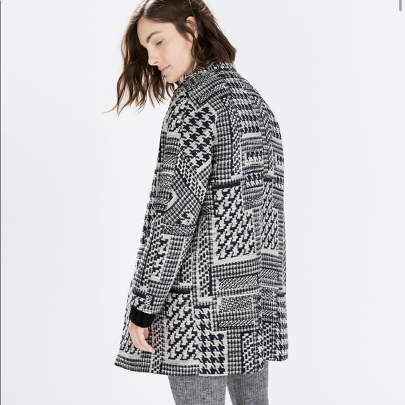 zara houndstooth jacket